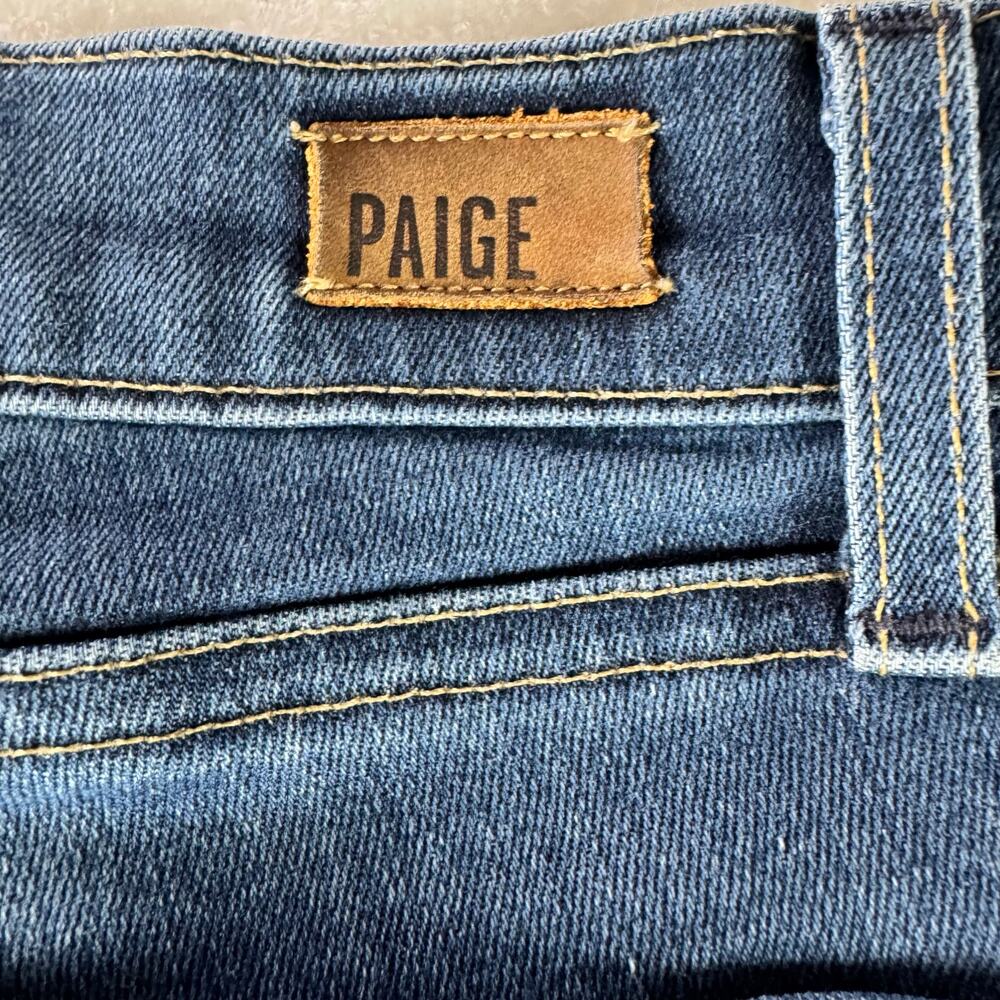 PAIGE Verdugo Ankle Jeans Womens 26 Blue Skinny Stretch Raw Hem Denim - Picture 4 of 13